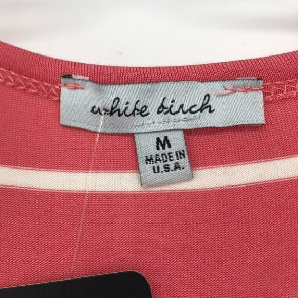 NWT White Birch (Solver Icing) coral white striped knot front drape  t-shirt M - Picture 3 of 12
